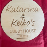 Personalised Cubby House Sign – Custom Wooden Playhouse Name Plaque