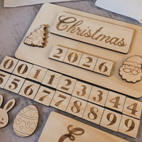Interchangeable Holiday Photo Board | Wooden Milestone Sign | Christmas, Easter & Yearly Photo Prop
