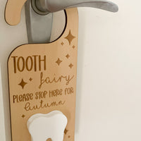 Personalised Tooth Fairy Door Hanger with Tooth Holder