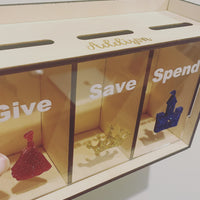 Give, Save, Spend Personalised Money Box