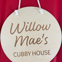 Personalised Cubby House Sign – Custom Wooden Playhouse Name Plaque