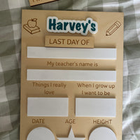 Personalised First & Last day of school boards - Interchangeable First/Last