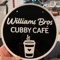 Personalised Cubby Café Sign – Custom Playhouse Décor (Acrylic)