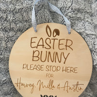 Personalised Easter Bunny Stop Here Sign