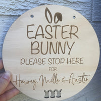 Personalised Easter Bunny Stop Here Sign