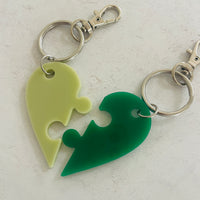 Puzzle Heart Keyring Sets
