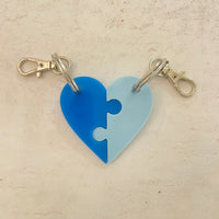Puzzle Heart Keyring Sets