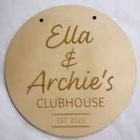 Personalised Cubby House Sign – Custom Wooden Playhouse Name Plaque