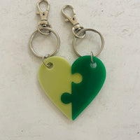 Puzzle Heart Keyring Sets