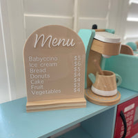 Acrylic Cafe Menu Sign