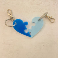 Puzzle Heart Keyring Sets