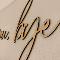 “Love you, bye” wooden wall art