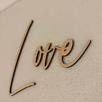 “Love you, bye” wooden wall art