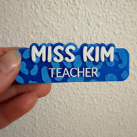 Personalised Leopard Print Name Badge