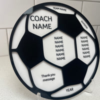 Custom Football (Soccer) Coach Gift – Coach Appreciation Plaque