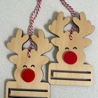 Personalised Reindeer Christmas Money Holder Ornament
