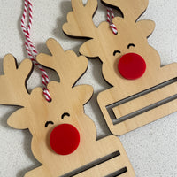 Personalised Reindeer Christmas Money Holder Ornament