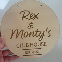 Personalised Cubby House Sign – Custom Wooden Playhouse Name Plaque