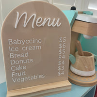 Acrylic Cafe Menu Sign