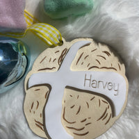 Easter Hot Cross Bun Basket Tag