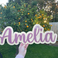 Personalised double layered name sign - approx 19.5cm high - FREE SHIPPING