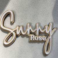 Medium Personalised Double Layered, Double Name Sign - approx 11cm high - FREE SHIPPING