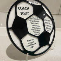 Custom Football (Soccer) Coach Gift – Coach Appreciation Plaque