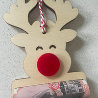 Personalised Reindeer Christmas Money Holder Ornament