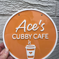 Personalised Cubby Café Sign – Custom Playhouse Décor (Acrylic)