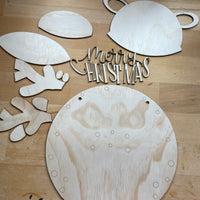 DIY Merry Christmas Reindeer Sign – 30cm Wooden Craft Kit