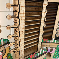 Wooden Christmas Countdown Chimney Advent Calendar