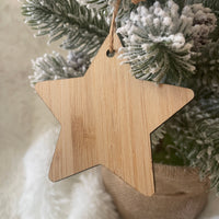 Bamboo Christmas Decorations – Set of 4 Ornaments