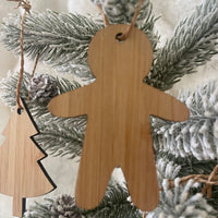 Bamboo Christmas Decorations – Set of 4 Ornaments