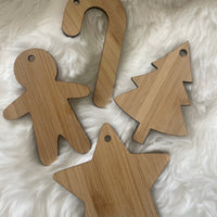 Bamboo Christmas Decorations – Set of 4 Ornaments