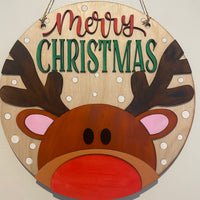 DIY Merry Christmas Reindeer Sign – 30cm Wooden Craft Kit