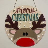 Merry Christmas Reindeer Sign – Wooden & Acrylic Decoration