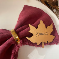 Personalised Metallic Gold Leaf – Place Setting or Christmas Ornament