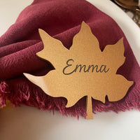 Personalised Metallic Gold Leaf – Place Setting or Christmas Ornament