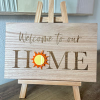 “Welcome to our home” Interchangeable celebration board