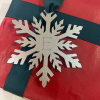 Personalised Mirror & Metallic Snowflake Decoration – Silver