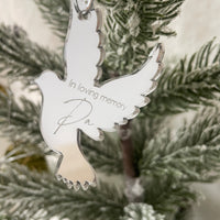 Personalised In Memory Christmas Ornament – Silver or Gold Mirror Acrylic