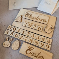Interchangeable Holiday Photo Board | Wooden Milestone Sign | Christmas, Easter & Yearly Photo Prop