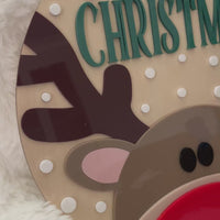 Merry Christmas Reindeer Sign – Wooden & Acrylic Decoration