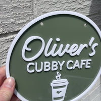 Personalised Cubby Café Sign – Custom Playhouse Décor (Acrylic)