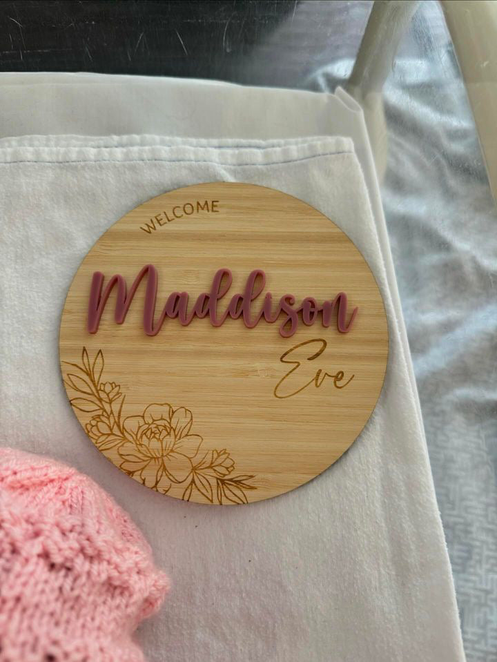 Personalised Newborn Welcome Sign – Maddison Eve Design