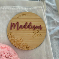 Personalised Newborn Welcome Sign – Maddison Eve Design