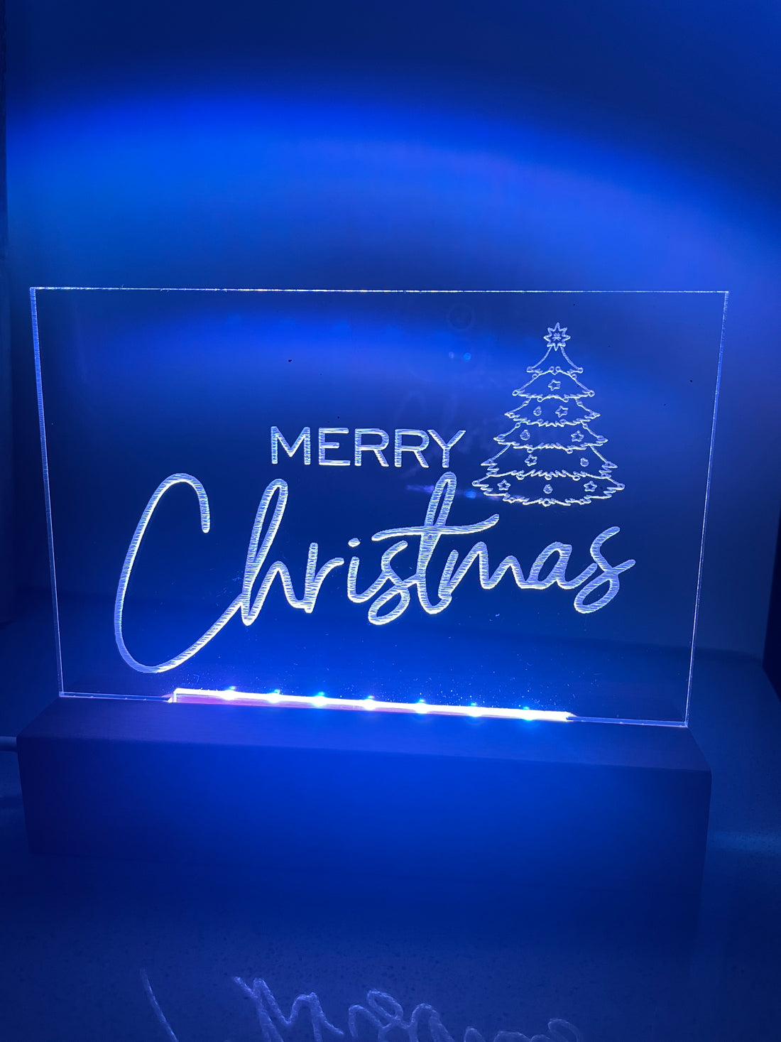 Merry Christmas LED light base and sign