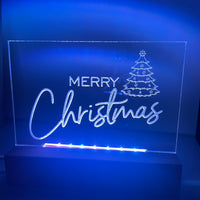 Merry Christmas LED light base and sign