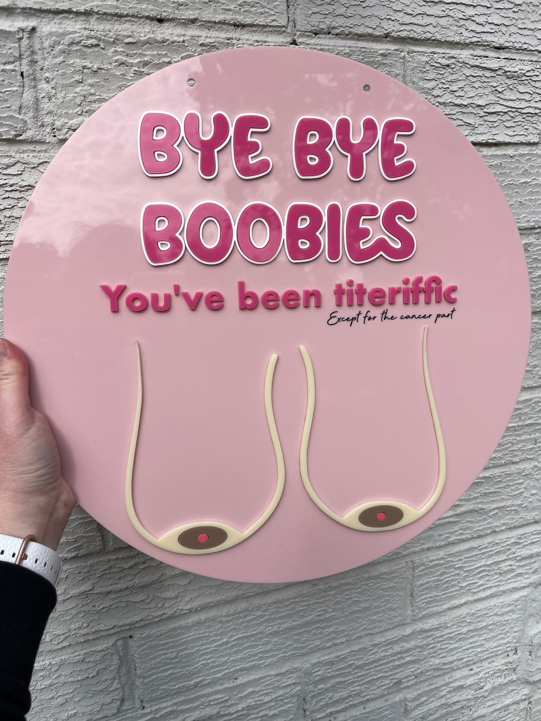 ‘Bye Bye Boob/ies’ Mastectomy Party Sign