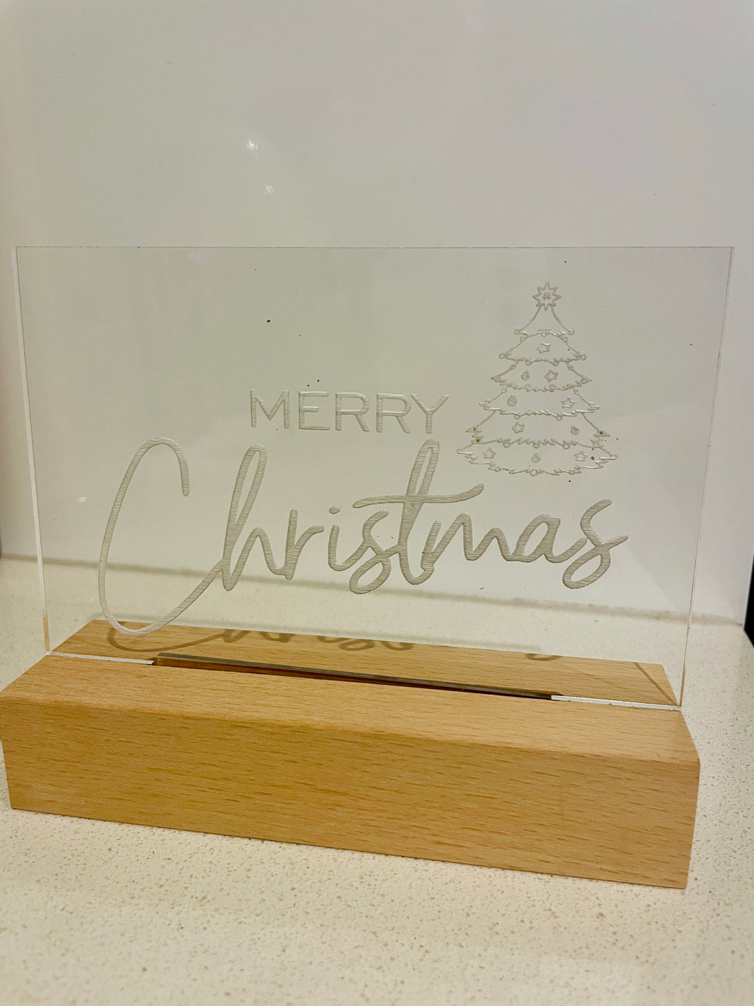 Merry Christmas LED light base and sign